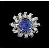 Image 2 : 14KT White Gold 3.36 ctw Tanzanite and Diamond Ring