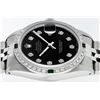 Image 5 : Rolex Mens Stainless Steel Black Diamond & Emerald Datejust Wristwatch