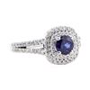 Image 1 : 2.11 ctw Sapphire and Diamond Ring - 14KT White Gold