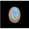 Image 2 : 16.01 ctw Opal and Diamond Ring - 14KT Rose Gold