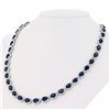 Image 2 : 34.17 ctw Blue Sapphire and 9.15 ctw Diamond 14K White Gold Necklace