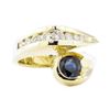 Image 2 : 1.85 ctw Blue Sapphire And Diamond Ring - 14KT Yellow Gold