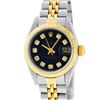 Image 2 : Rolex Ladies 2 Tone 14K Black Diamond 26MM Datejust Wristwatch