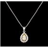Image 1 : 1.42 ctw Diamond Pendant With Chain - 14KT White Gold