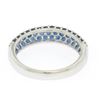 Image 5 : 14kt White Gold 1.25 ctw Domed Pave Round Blue Sapphire Band Ring