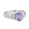 Image 1 : 3.20 ctw Sapphire and Diamond Ring - 18KT White Gold