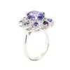 Image 4 : 5.95 ctw Tanzanite, Sapphire, and Diamond Ring - 14KT White Gold