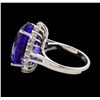 Image 3 : 16.60 ctw Tanzanite and Diamond Ring - 14KT White Gold