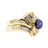 Image 1 : 1.61 ctw Blue Sapphire And Diamond Ring And Band - 14KT Yellow Gold