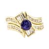 Image 2 : 1.61 ctw Blue Sapphire And Diamond Ring And Band - 14KT Yellow Gold