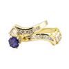 Image 3 : 1.61 ctw Blue Sapphire And Diamond Ring And Band - 14KT Yellow Gold