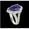 Image 4 : 3.40 ctw Tanzanite and Diamond Ring - 14KT White Gold