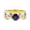 Image 2 : 1.67 ctw Blue Sapphire And Diamond Ring - 14KT Yellow And White Gold