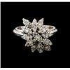 Image 2 : 14KT White Gold 0.95 ctw Diamond Ring
