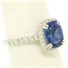 Image 6 : 14k White Gold 3.03 ctw Diamond and Cushion Cut Tanzanite Quality Modern Ring