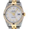 Image 1 : Rolex Mens 2 Tone 14K Lugs Silver Diamond & Sapphire 36MM Datejust