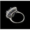 Image 3 : 5.38 ctw Tanzanite and Diamond Ring - 14KT White Gold