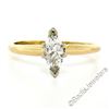 Image 2 : 18kt Yellow and White Gold 0.38 ctw Marquise Cut Diamond Solitaire Engagement Ri