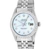 Image 2 : Rolex Mens Stainless Steel Blue Diamond 36MM Datejust Wristwatch