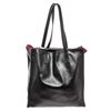 Image 2 : Prada Black Soft Calfskin Leather Large Shoulder Bag