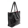 Image 3 : Prada Black Soft Calfskin Leather Large Shoulder Bag
