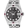 Image 1 : Rolex Womens Midsize 31mm Grey Diamond Lugs & Ruby Datejust Wristwatch
