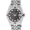 Image 2 : Rolex Womens Midsize 31mm Grey Diamond Lugs & Ruby Datejust Wristwatch