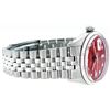 Image 3 : Rolex Mens Stainless Red Diamond 36MM Datejust Wristwatch