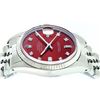 Image 5 : Rolex Mens Stainless Red Diamond 36MM Datejust Wristwatch