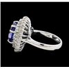 Image 3 : 5.79 ctw Tanzanite and Diamond Ring - 14KT White Gold