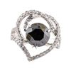 Image 1 : 3.33 ctw Black Diamond and Diamond Ring - 18KT White Gold