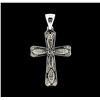 Image 2 : 0.75 ctw Diamond Cross Pendant - 10KT White Gold
