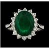 Image 2 : 4.60 ctw Emerald and Diamond Ring - 14KT White Gold