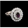 Image 1 : 0.78 ctw Purple Sapphire and Diamond Ring - 10KT White Gold
