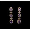 Image 1 : 14KT Rose Gold 5.16 ctw Tanzanite and Diamond Earrings