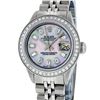 Image 1 : Rolex Ladies Stainless Steel Pink MOP Baguette Diamond Datejust Wristwatch