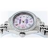 Image 2 : Rolex Ladies Stainless Steel Pink MOP Baguette Diamond Datejust Wristwatch