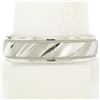 Image 5 : Frederick Goldman Men's 14K White Gold 6.1mm Texture Milgrain Eternity Band Ring
