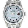 Image 2 : Rolex Mens Stainless Steel Mother Of Pearl Diamond & Sapphire Datejust Wristwatc