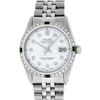 Image 2 : Rolex Mens Stainless Steel White Diamond & Emerald 36MM Datejust Wristwatch