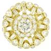 Image 1 : GIA Cert 18K Yellow Gold 5.56 ctw Round & Baguette Diamond Waterfall Cluster Rin