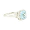 Image 1 : 2.20 ctw Blue Topaz and Diamond Ring - 14KT White Gold