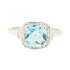 Image 2 : 2.20 ctw Blue Topaz and Diamond Ring - 14KT White Gold