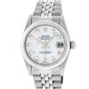 Image 2 : Rolex Womens Midsize 31mm MOP Diamond Stainless Steel Datejust Wriswatch