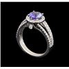 Image 4 : 14KT White Gold 1.56 ctw Tanzanite and Diamond Ring