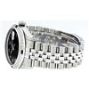 Image 4 : Rolex Mens Stainless Steel Black Roman Diamond & Sapphire Datejust Wristwatch
