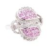Image 1 : 2.40 ctw Pink Sapphire And Diamond Ring - 18KT White Gold