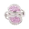 Image 2 : 2.40 ctw Pink Sapphire And Diamond Ring - 18KT White Gold