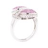 Image 4 : 2.40 ctw Pink Sapphire And Diamond Ring - 18KT White Gold