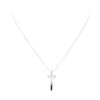 Image 2 : 0.20 ctw Diamond Cross Pendant with Chain - 14KT & 18KT White Gold